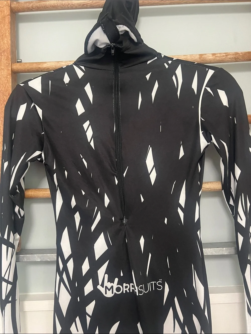 Boys morphsuits Zalgo costume size, large, white, and black Halloween size large